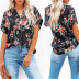 women s V-neck loose casual  floral shirt nihaostyles wholesale clothing NSZH81772