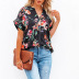 women s V-neck loose casual  floral shirt nihaostyles wholesale clothing NSZH81772