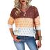 women s V-neck stitching sweater nihaostyles wholesale clothing NSZH81773