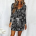 women s print V-neck lace-up dress nihaostyles wholesale clothing NSZH81776