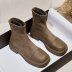 women s retro round toe thin skinny short thick heel black boots nihaostyles wholesale clothing NSDFX81786