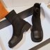 Botas negras de tacón grueso, corto y delgado, con punta redonda, retro para mujer, nihaostyles, ropa al por mayor NSDFX81786