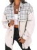 women s lapel pocket plaid stitching corduroy coat nihaostyles wholesale clothing NSJRM81812