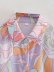 Abstract pattern print lapel long sleeve polyester casual blouse NSAM81820