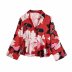 autumn v neck flower print blouse nihaostyles wholesale clothing NSAM81825