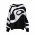 retro style round neck hit color pullover sweater nihaostyles wholesale clothing NSAM81827