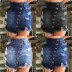 Buttoned Ripped Package Hip Denim Skirt NSJRM81854