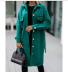 Solid Color Single-Breasted Long Coat NSYF81856