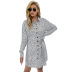polka dot print button Lapel Shirt Dress nihaostyles wholesale clothing NSDMB81860