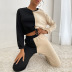 women s casual color-blocking sweatershirt  two-piece set nihaostyles wholesale clothing NSDMB81862