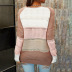 autumn and winter women s bandage sweater contrast stitching cardigan jacket nihaostyles wholesale clothing NSZH81866