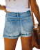 Summer ripped Casual  Straight Denim Shorts nihaostyles wholesale clothing NSJRM81942