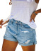 Summer ripped Casual  Straight Denim Shorts nihaostyles wholesale clothing NSJRM81942