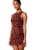 Summer Sleeveless halterneck Slim package Hip Print short Dress nihaostyles wholesale clothing NSJRM81944