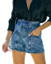 summer straight-leg high waist lace up denim shorts nihaostyles wholesale clothing NSJRM81950