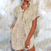 Women s v-neck Print  Zipper Loose Dress nihaostyles wholesale clothing NSZH81965