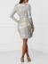deep V wrapped chest package  hip sequins dress nihaostyles wholesale clothing NSJRM81969