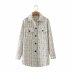 autumn white plaid single-breasted long coat nihaostyles wholesale clothing NSAM81976
