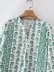 v neck green plant print blouse nihaostyles wholesale clothing NSAM81978