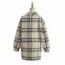 Retro Plaid Drop Shoulder Coat Jacket nihaostyles wholesale clothing NSAM81981