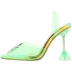 women s fluorescent green transparent pointed toe shallow mouth stiletto sandals nihaostyles wholesale clothing NSSO81992