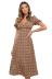 summer v-neck elastic print mid-length dress nihaostyles wholesale clothing NSJRM82054