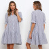 summer striped single-breasted shirt cardigan dress nihaostyles wholesale clothing NSJRM82056