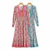 autumn women s V-neck long-sleeved rayon printed dress nihaostyles wholesale clothing NSAM82058