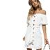 Women s off-shoulder wrapped chest A-line Dress nihaostyles wholesale clothing NSJRM82107