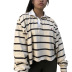 Lapel Loose Striped Sweatershirt NSJRM82109