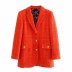 autumn print on the lining slim blazer coat nihaostyles wholesale clothing NSAM82117