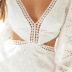 autumn v neck hollow backless lace dress nihaostyles wholesale clothing NSJRM82123