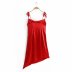 autumn square collar satin sling evening dress nihaostyles wholesale clothing NSAM82135