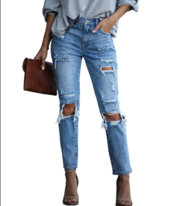 Slim Ripped Jeans Nihaostyles Wholesale Clothing NSJRM82103