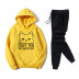 Autumn and winter kitty print casual hooded sweatershirt suit nihaostyles wholesale clothing NSXIA83648