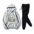 Autumn and winter kitty print casual hooded sweatershirt suit nihaostyles wholesale clothing NSXIA83648