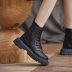 autumn and winter round toe color matching  thick heel thick-soled Martin boots nihaostyles wholesale clothing NSDFX82172