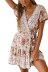 Sexy V-Neck Print Lace Up Dress NSJRM82178