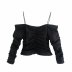  off-shoulder slim folded sling top nihaostyles wholesale clothing NSAM82194