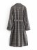 retro plaid receiving waist with belt mid-length coat nihaostyles wholesale clothing NSAM82200