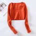 autumn women s  square collar short knitted sweater nihaostyles wholesale clothing NSAM82237