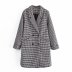 houndstooth double- breasted overcoat nihaostyles wholesale clothing NSAM82243