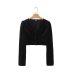 autumn v neck black buttoned short shirt nihaostyles wholesale clothing NSAM82244
