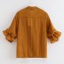 autumn bow-decorated ruffle-sleeved blouse nihaostyles wholesale clothing NSAM82256