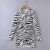 autumn zebra print pleated knitted shirt dress nihaostyles wholesale clothing NSAM82294
