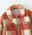 autumn lapel plaid lamb wool jacket nihaostyles wholesale clothing NSAM82298