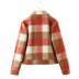 chaqueta de lana de cordero a cuadros de solapa de otoño nihaostyles ropa al por mayor NSAM82298