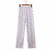 autumn plaid print casual straight pants nihaostyles wholesale clothing NSAM82301