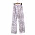 autumn plaid print casual straight pants nihaostyles wholesale clothing NSAM82301