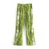 autumn green print straight casual pants nihaostyles wholesale clothing NSAM82315